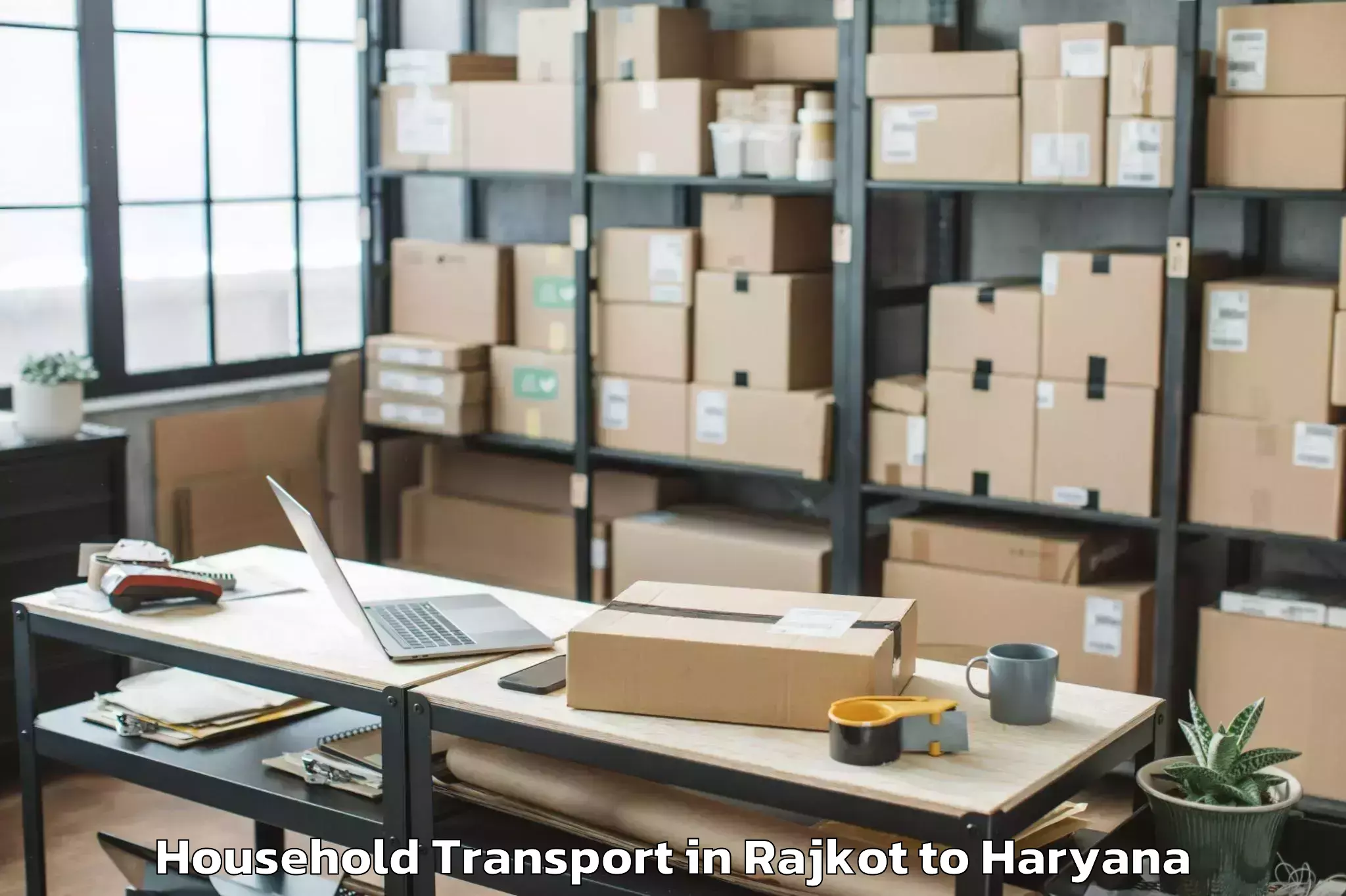 Professional Rajkot to Pristine Mall Faridabad Household Transport